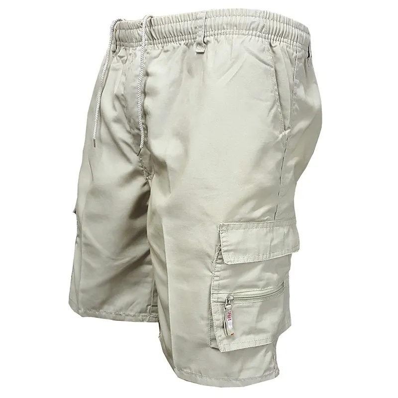 Summer Cotton Cargo Shorts Mens Loose Work Casual Outdoor Short Pants Multi Pocket breeches 220614