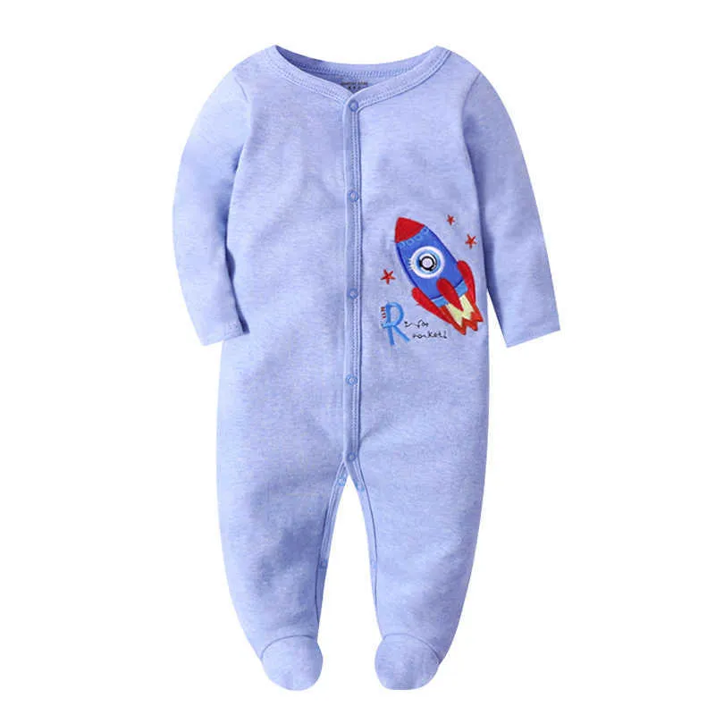 1 pezzo/lotto Del Bambino Della Ragazza del Ragazzo Footies Pigiama Originale In Cotone Primavera Degli Indumenti Da Notte Animale Di Natale Tuta Baby'sets G1023