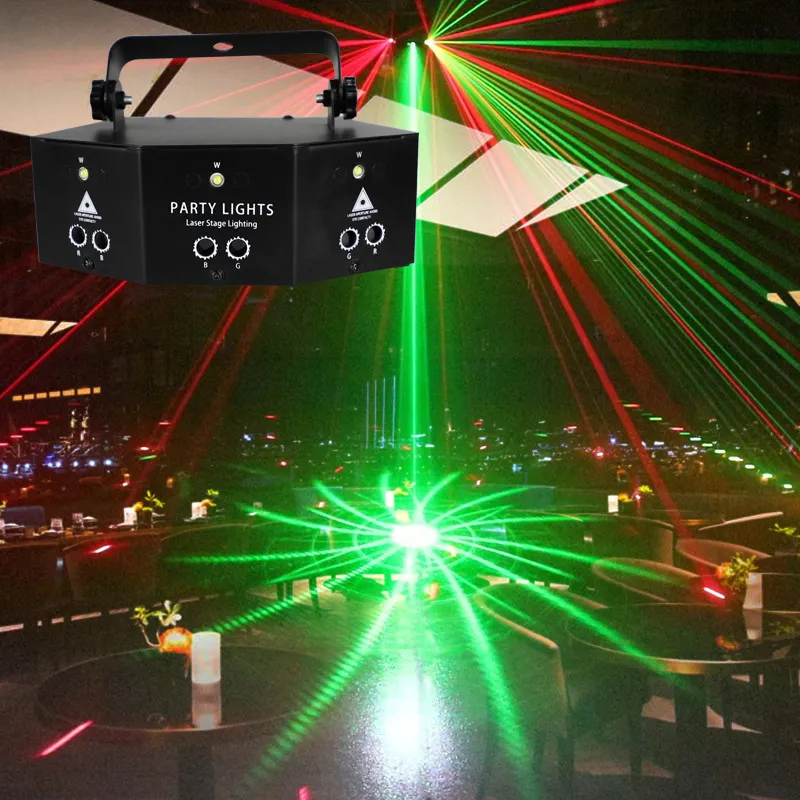 التحكم عن بعد 9-eye laser Party Stage Light High-Brightness Dmx Disco Lamp for Home KTV Halloween Christmas Decoration324i