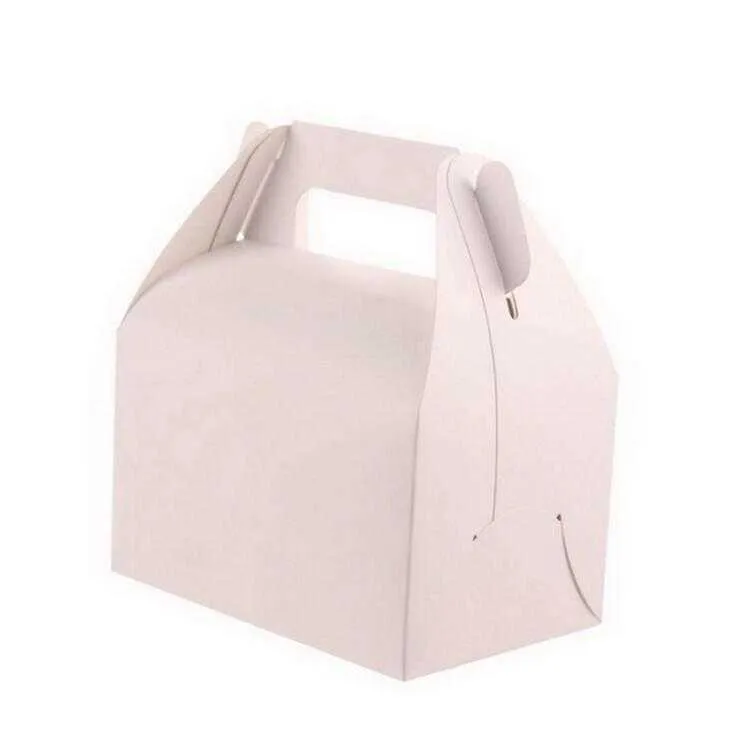Blank Gable Brown White Color Treat Gift Paper Cardboard Boxes for Wedding Party Favor Box Baby Shower Cake Packaging Y0217D
