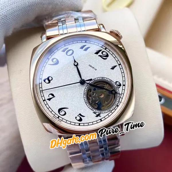 Nya Historiques American 1921 Automatisk 82035 000r Mens Watch 82035 Tourbillon White Dial rostfritt stålarmband Gents Watches P2330