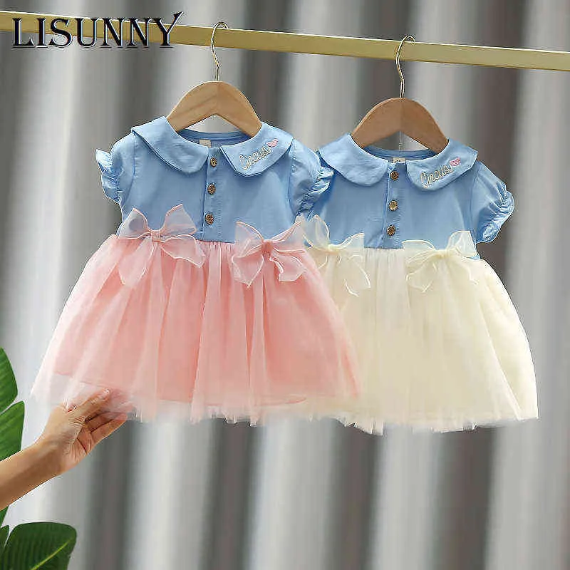 LISUNNY Girls Baby Princess Dresses New Toddler Polka Bow Lace Vestidos Newborn Infant Lace Sweet Clothing Casual Costumes 0-4y G1129