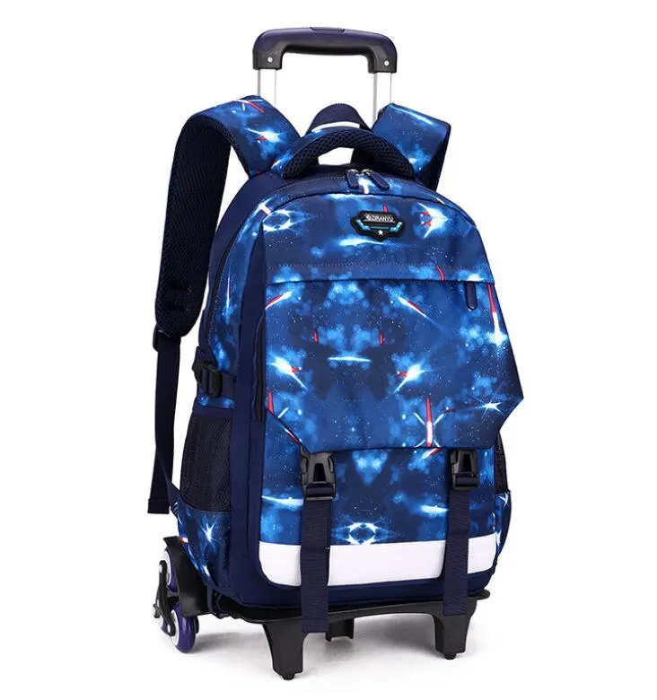 Schultasche mit Rädern Trolley -Taschen für Jungen Kinder Rucksack Kinder auf Teenagern276U