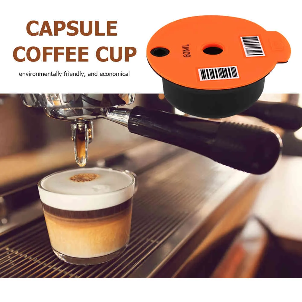 Capsule de café en plastique réutilisable tasse paniers filtrants rechargeables dosette + brosse cuillère pour Bosch-s Tassimoo Cafe Gadgets de cuisine 210326