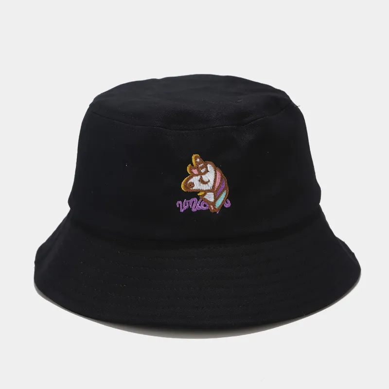 Chapeau de soleil décontracté mignon seau chapeau femmes dessin animé licorne Bob casquette Hip Hop casquette de pêche été Panama pêcheur caps2588858