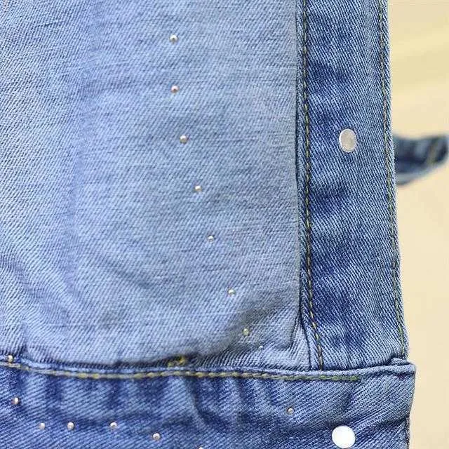 Neploe Primavera Autunno Giacca di Jeans Coreano Ricamato 3D Fiori Foro Cowboy Tuta Sportiva Causale Donne Demin Cappotto 211014