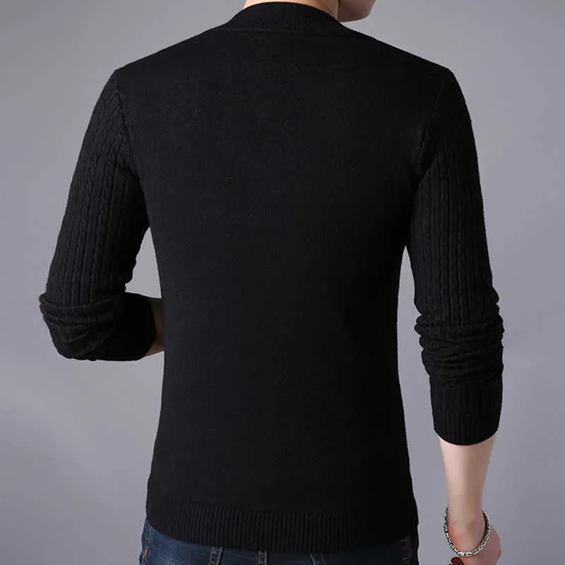 Liseaven Men's Sweater Male Jacket Solid Color Sweaters Knitwear Warm Sweatercoat Cardigans Men Clothing 210909