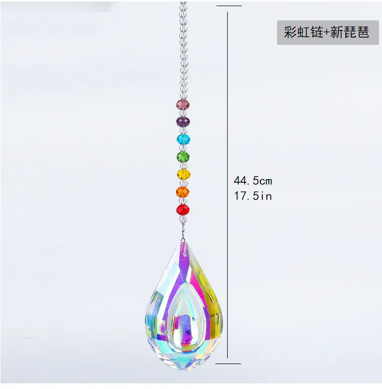Colorful Crystals Glass Pendants Chandelier Suncatchers Prisms Hanging Ornament Octogon Chakra Crystal Home,Office,Garden Decoration