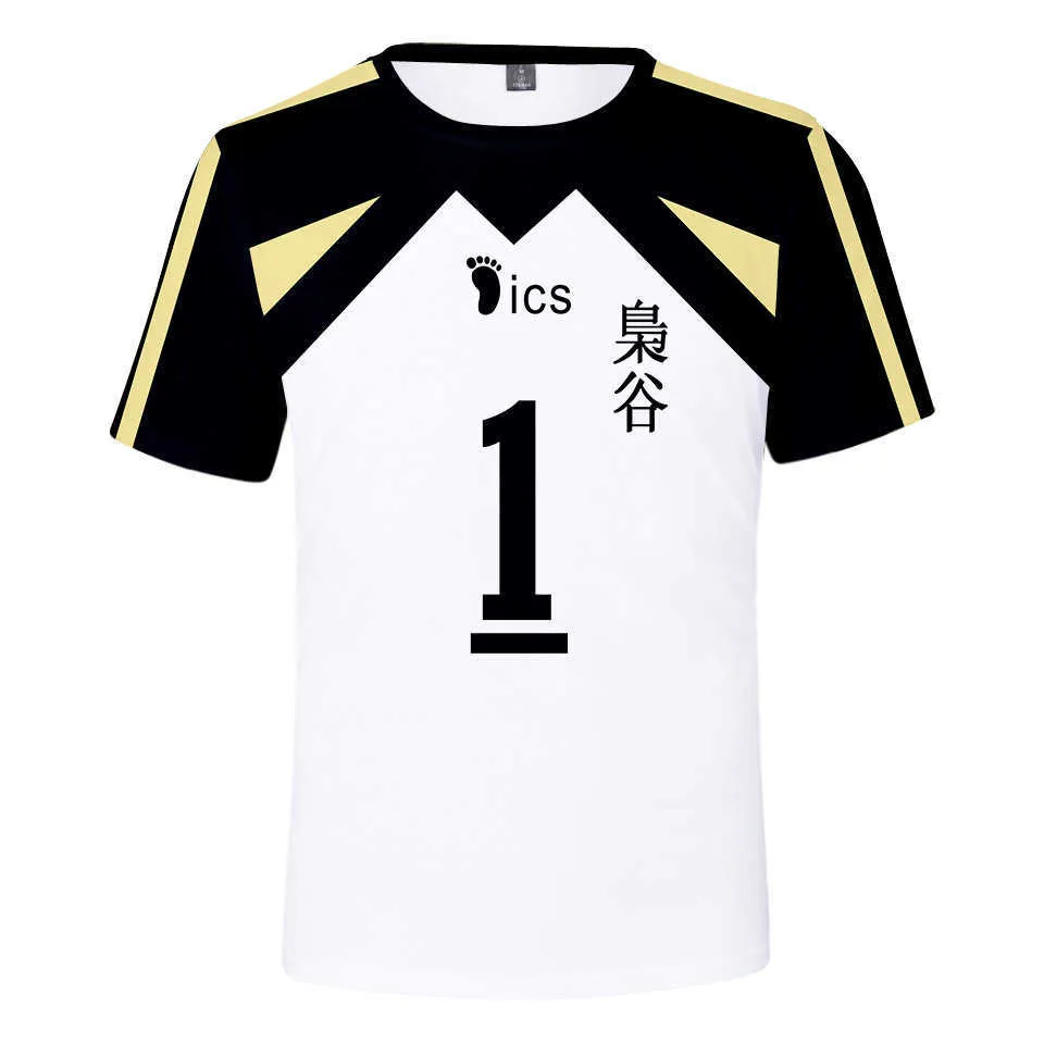 Anime Haikyuu T-shirt Mannen Fukurodani Academie AKAASHI KEIJI BOKUTO KOUTAROU VROUWEN KORTE MOUWEN T-SHIRT 3D Grappig Cosplay Kostuum 210629