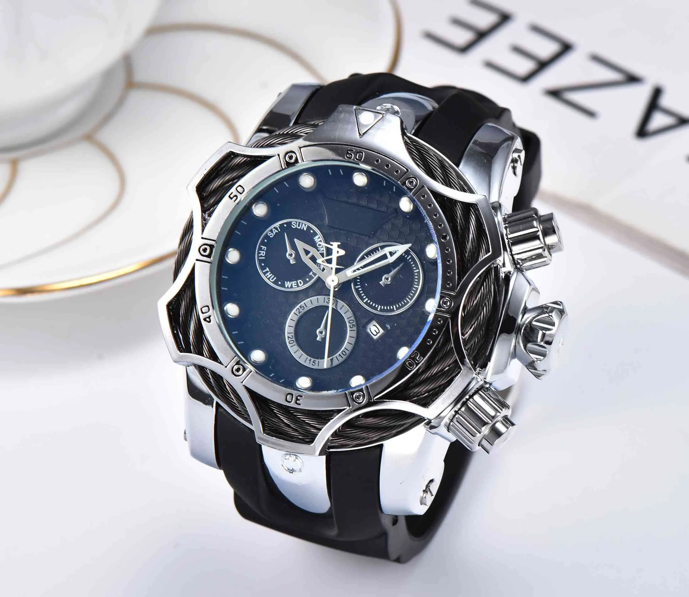 TA montres de luxe en or hommes Sport montres à Quartz chronographe Auto date bande de caoutchouc montre-bracelet pour homme gift211E
