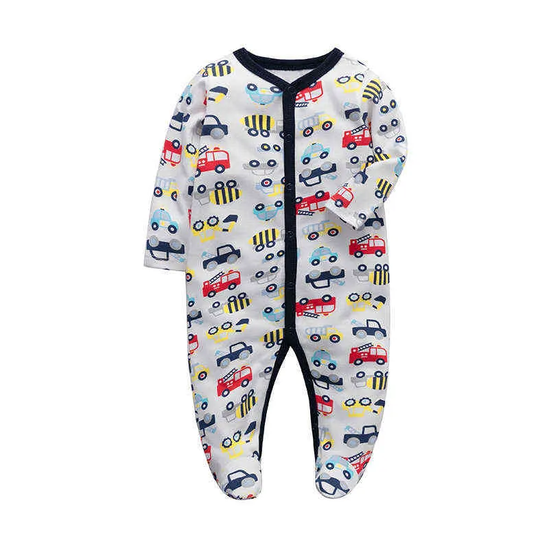 2020 Nya Babies Romper Nyfödda Baby Boys Girls Sleepers Pyjamas 3m -12 m Månader Jumpsuit Spädbarn Långärmad Kläder G1221