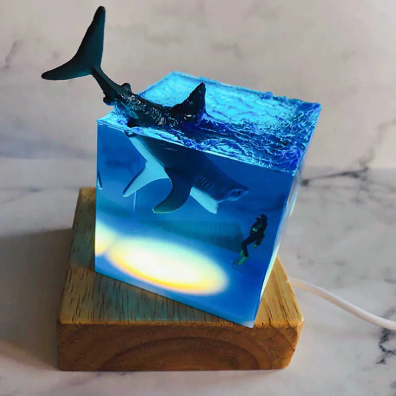 3D LED Night Light Diver Decoration Novely Gift for Children Bedroom Baby Room Decor USB Bedside Table Lamp för Hem H09224397235