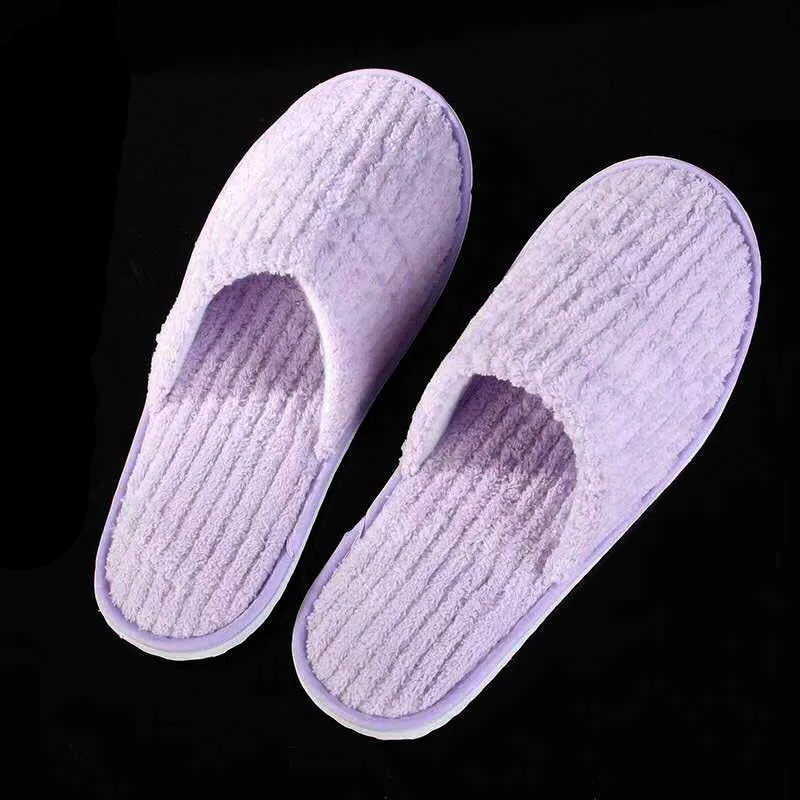 Damesschoenen Coral Fluwelen Wegwerp Slippers Hotel Home Indoor Wedding Supplies Antislip Loafer Pas Slippers Eenmalige Flip Flop Y0804