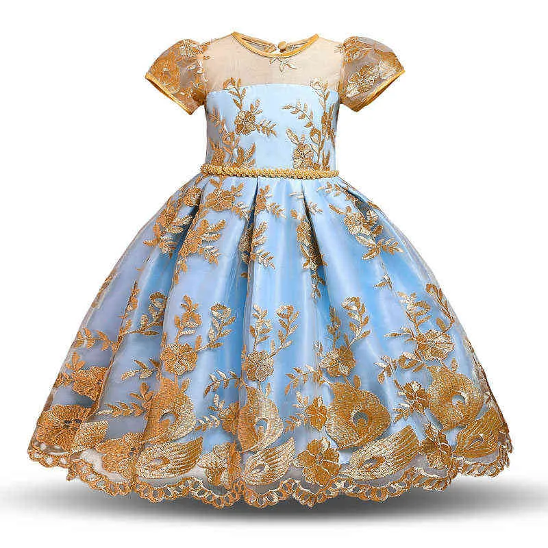 Kinder-Abend-Partykleid, Blumenmädchen-Hochzeitskleid, Weihnachtskostüm, Kinderkleider für Mädchen, Prinzessin, Ballkleid, 0–8 Jahre, G1129