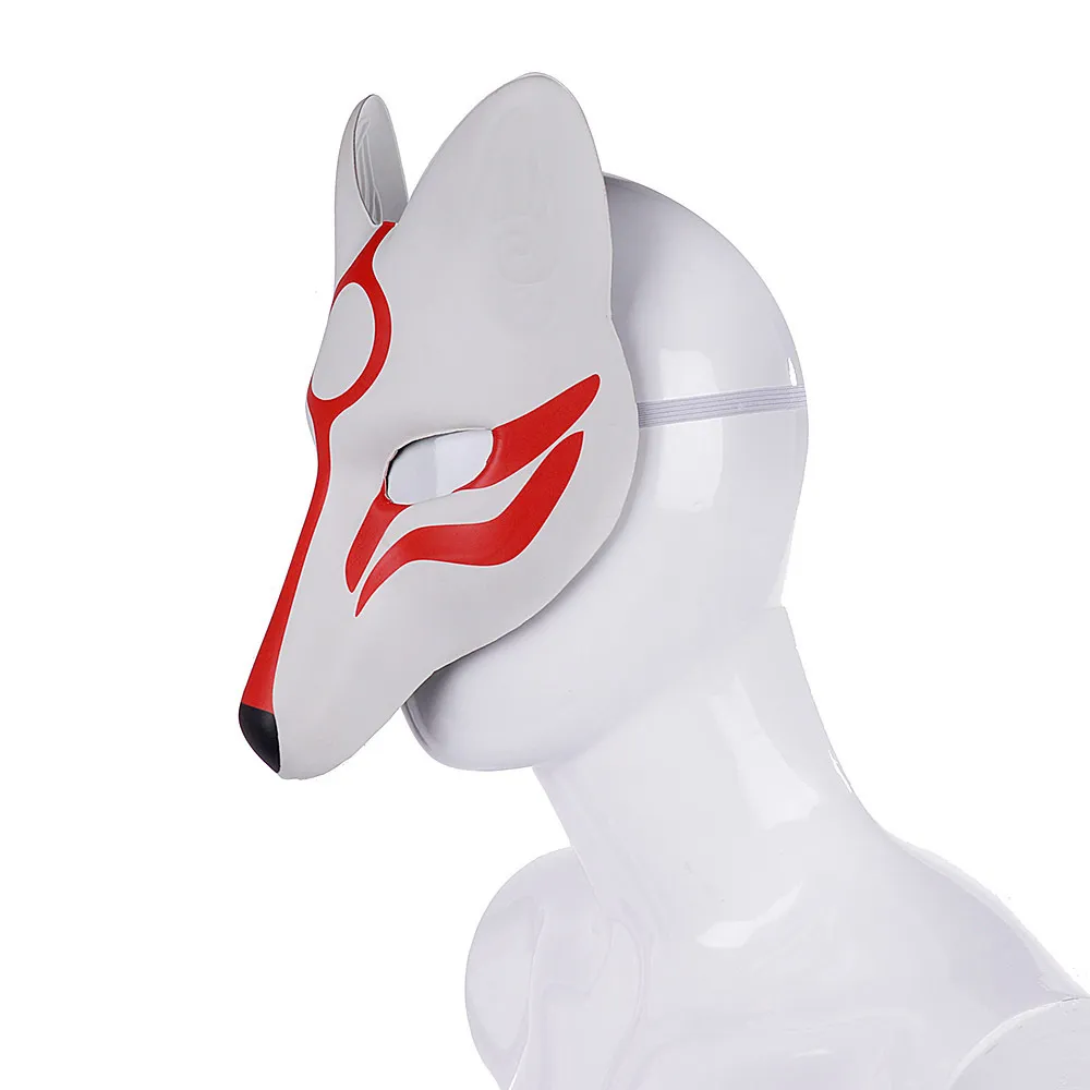 Anime Manga japonais classique fille en cuir PU EVA masque de renard blanc accessoires de scène Cospaly