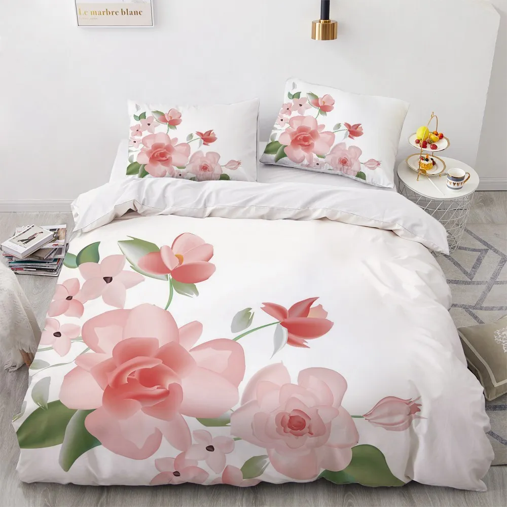 Biancheria da letto 3D Set copripiumino Copripiumini Federe cuscini Biancheria da letto Set di biancheria da letto Twin Double Single Luxury Flower Tessili la casa 210319