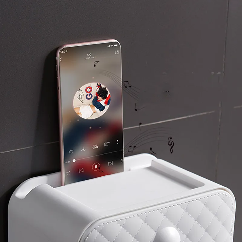 Badezimmer Toilettenpapier Handtuchhalter Kreativer wasserdichter Halter für Toilettenpapierfach Rollenpapierrohr Aufbewahrungsbox Fach Tissue Box 210320