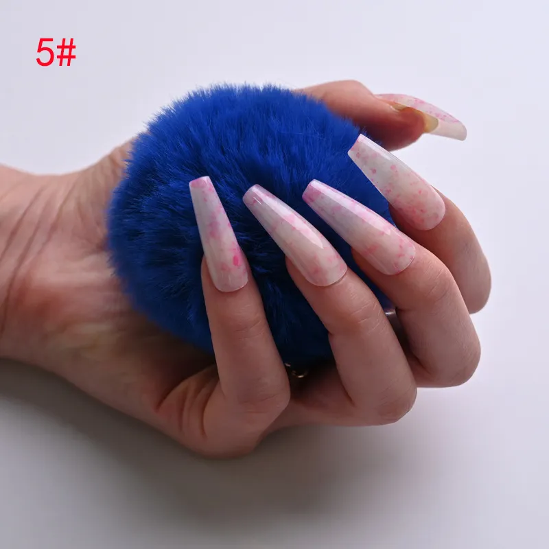 24 Adet Ombre Ombre Akrilik Çivi Tasarım Ile Doğal Uzun Balerin Tabut Yanlış Tırnaklar Kadınlar ve Kızlar için Tam Kapak Nail Art