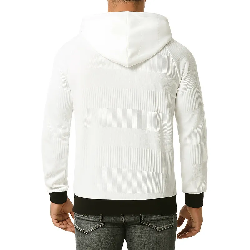 Gestreepte Sweatshirt Mens Merk Lange Mouw Hoodies Mannen Solid Casual Pocket Oversized Sweatshirts Rits Decoratie Trui 210524