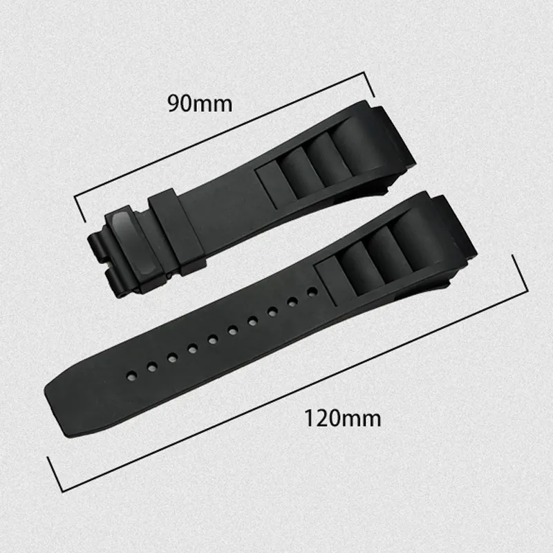 Pulseira de relógio com barra de mola de borracha de silicone de 28 mm para RM RM011246R