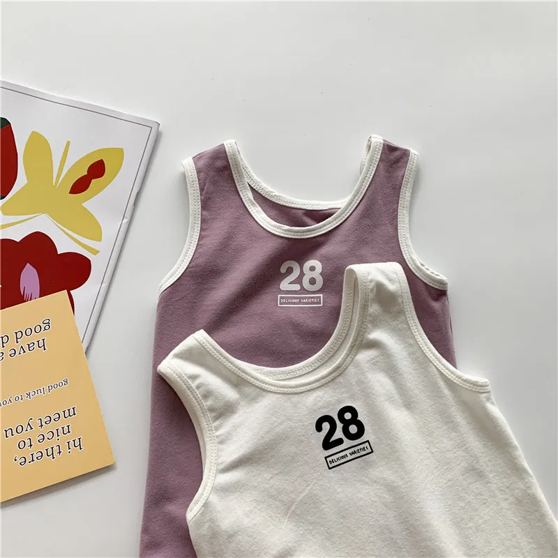 Kinderen Casual Rechte Jurken Meisjes Cartoon Fruit Letter Print Fashion Outfit Kinderen Baby Active Kleding Vest Suit 210429