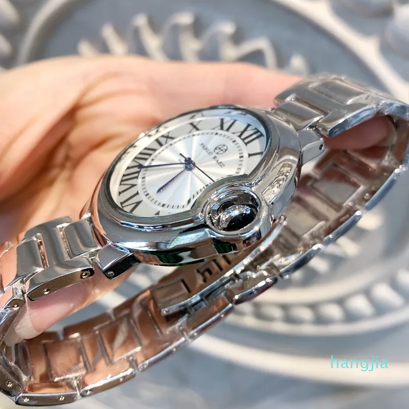 Nouveau design classique Leiseure Mens Women Watches Fashion Watches Steel Blue Quartz Wrists Top Reloges Reloges Luxury Relojes Balon High Qua275F