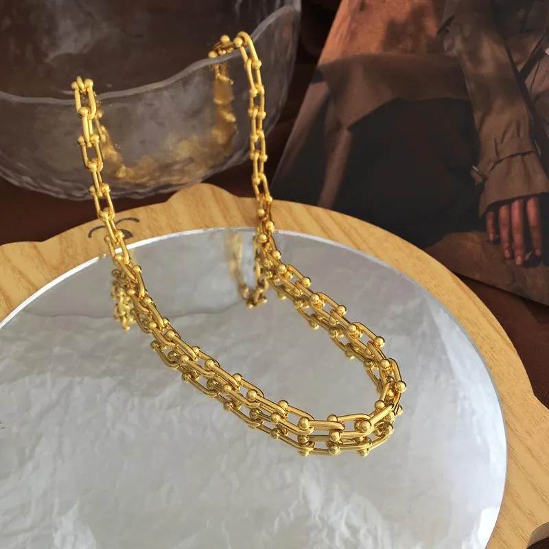 Correntes mulheres jóias hip hop gargantilha colar design vendendo chapeamento de ouro de alta qualidade metal de bronze para festa gift307f