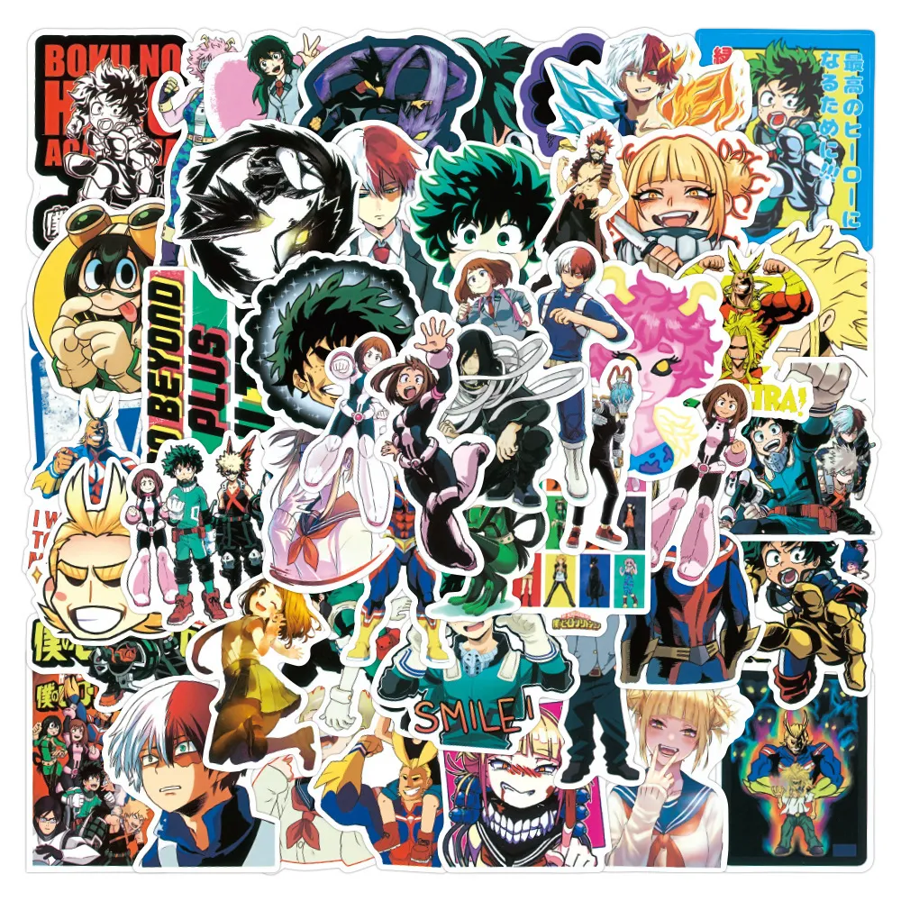 ملصقات ملصقات Car Cartoon Anime My Hero Academia Graffiti Boku No Hero Academia شخصية شريحة الكمبيوتر المحمول Kids Sticker250b