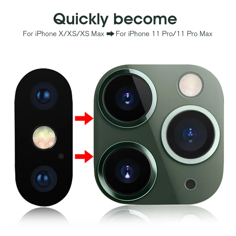 بالنسبة إلى iPhone X XS Max XR Seconds ، قم بتغيير 11 Pro Lens Sticker واقي شاشة الكاميرا إلى 11