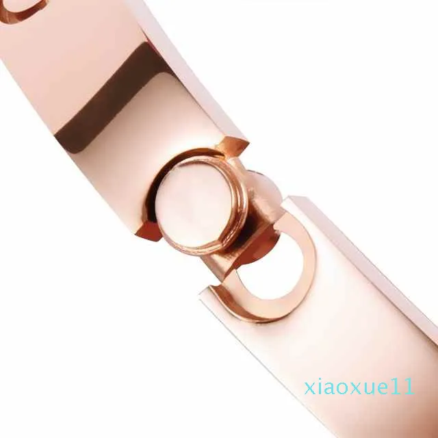 Braccialetti dal design classico in oro argento rosa colori Bracciale in acciaio al titanio con diamanti braccialetto LOVE da uomo con Scre280Q