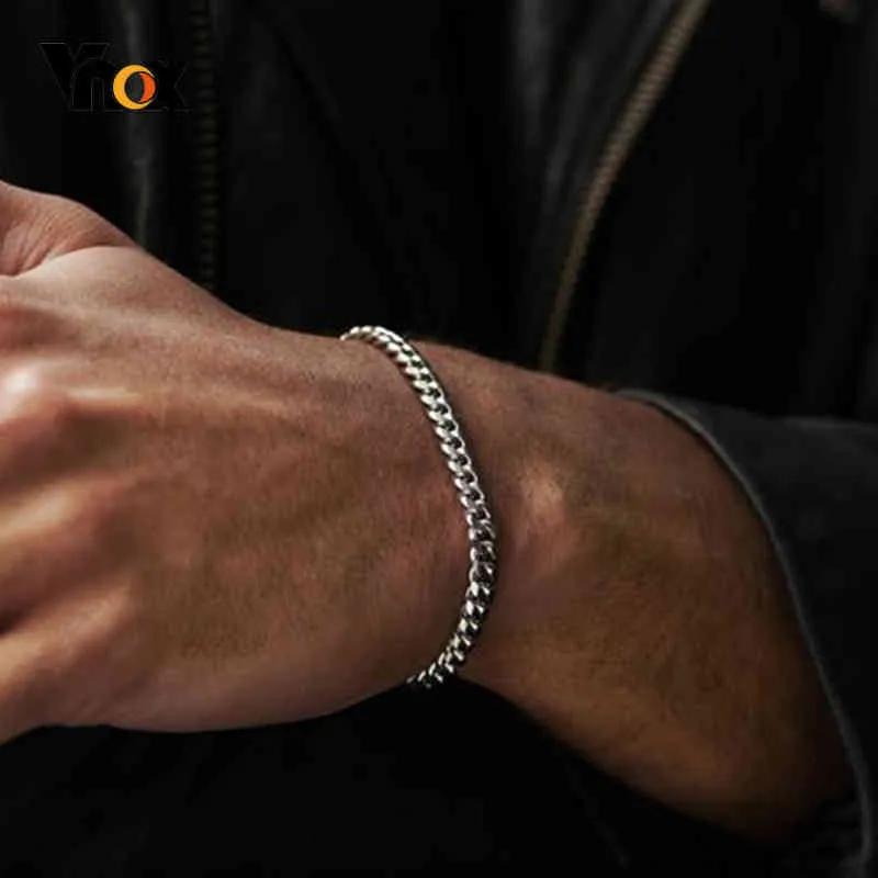 Mężczyźni Proste 3-11 mm stal nierdzewna krawężnik kubańska łańcuch łańcucha linków dla kobiet unisex na nadgarstek prezenty biżuterii 247z