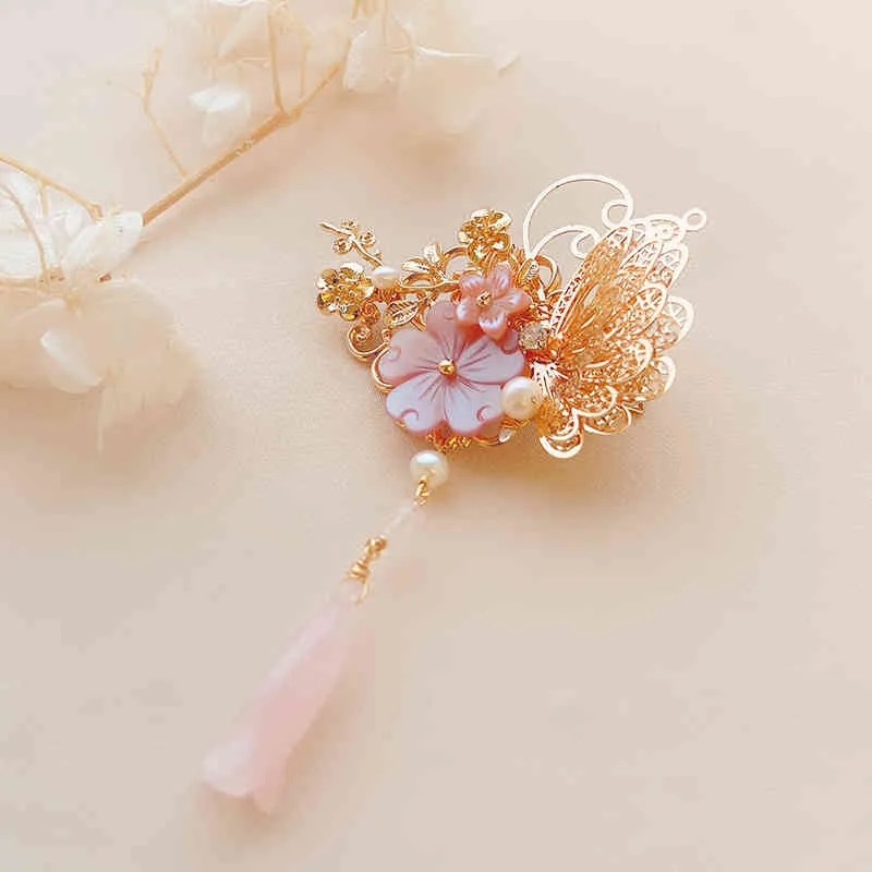 女性自然淡水真珠のヘアピンクリスマスブローチジュエリーギフトXZ3009