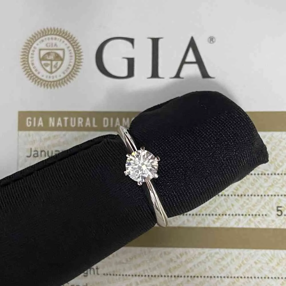 Anello di fidanzamento da donna in oro massiccio 18 carati Meisidian 0,5 carati GIA SI con diamante naturale al 100%