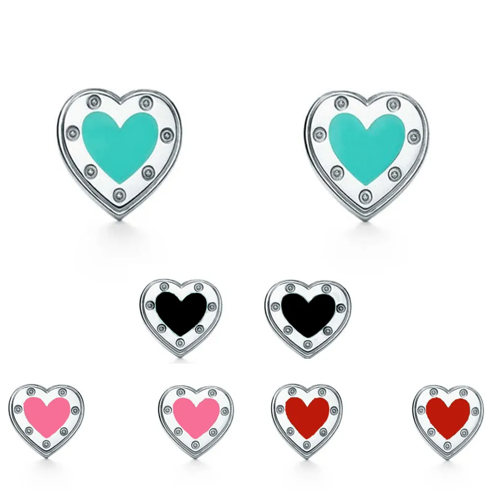 NEW Gift 925 Silver Heart Shape Stud Earrings Round Zircon Number Earring Fashion Jewelry X Cross Designer Lover Wedding Jewellry 309y