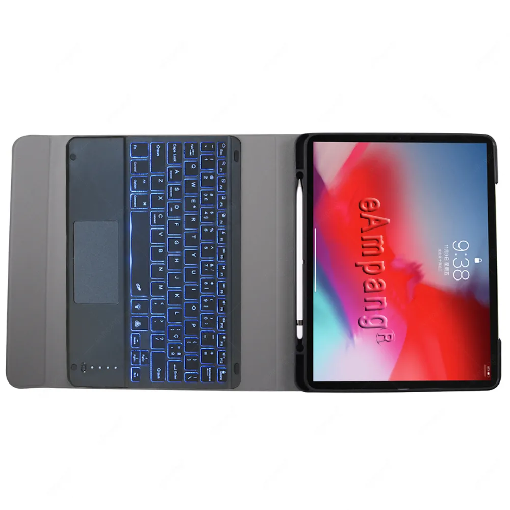 Teclado Capa para Samsung Galaxy Tab S7 PLUS S7 Fé Backlit Teclado Russo Espanhol Hebraico Árabe Português Coreano Teclado