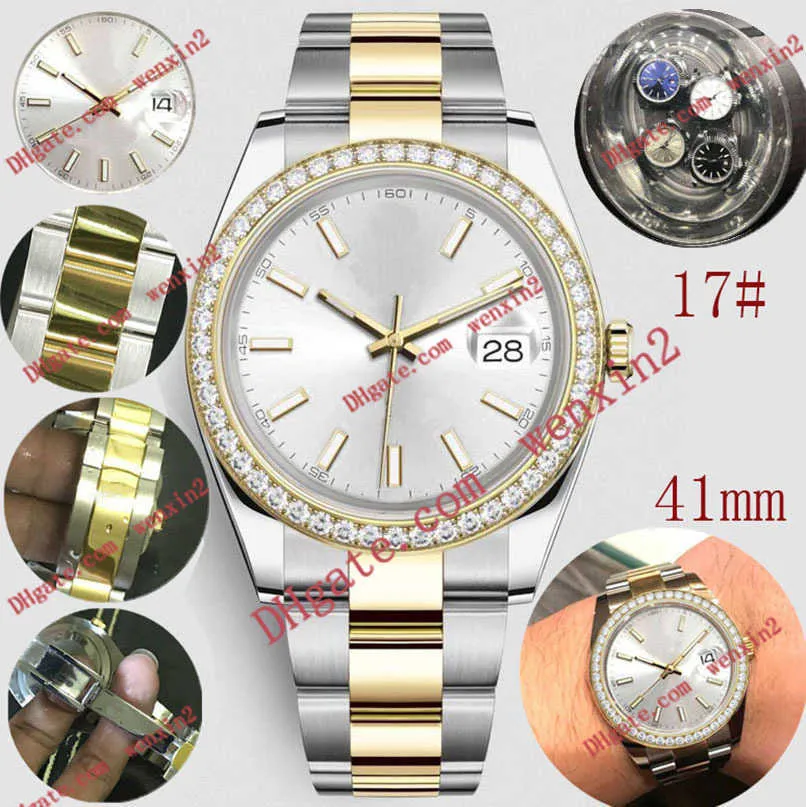 Wodoodporna Mały Diament Mężczyzna Zegarek Numer Mechanica Automatyczna 41mm Jakość Ze Stali Nierdzewnej Bezel Super Luminous Sports Classic Gold Wristwatches