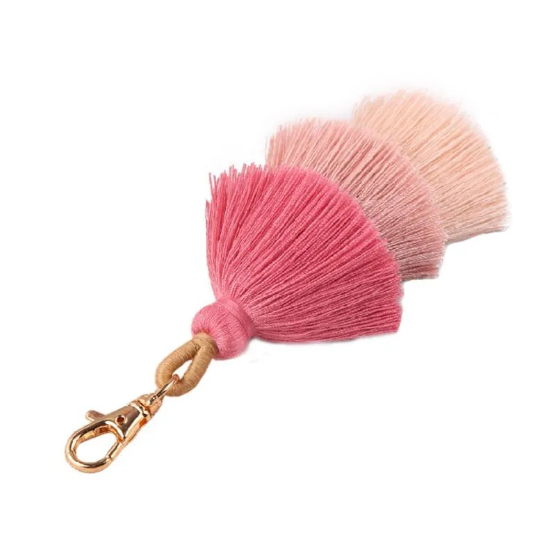 Handgefertigter, bunter Boho-Pom-Quasten-Taschenanhänger für Damen, Schlüsselanhänger, modischer Schmuck