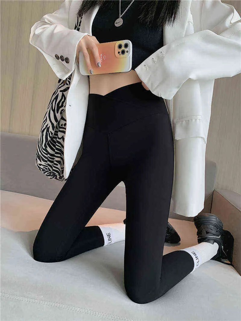 V Vita Nero Leggings sportivi Pantaloni donna Pantaloni sportivi Sexy Skinny Casual Alta moda Allenamento Fitness Legging 211204