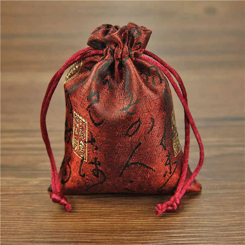 20st Silk Drawstring Jewelry Organizer Pouch 9x12cm 10x14cm Satin Christmas Wedding Gift Bag Necklace Armband Comb Packaging222R