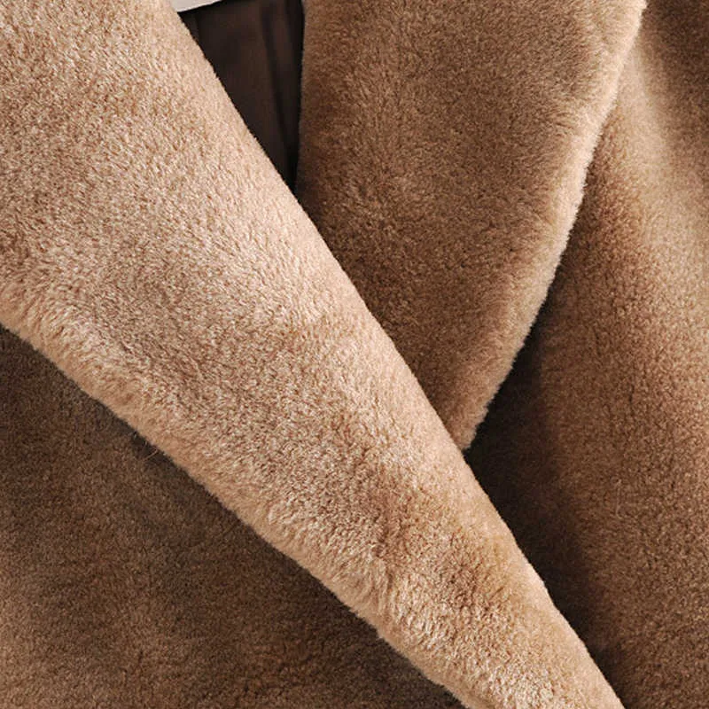 Wixra damska płaszcz damska faux norek futra znosić długą kurtka luźny styl ulicy ciepły płaszcz jesień zima 210816