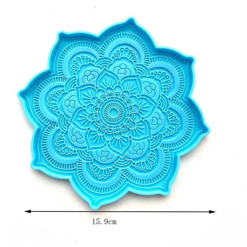100 pièces Mandala caboteur résine époxy moule Mandala fleur plateau tasse tapis coulée Silicone moule bricolage artisanat faisant outil