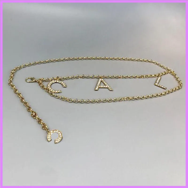 Met Diamanten Ketting Riem Kettingen Dames Tailleband Ontwerper Gouden Sliver Riemen Letters Luxe Taille Metalen Gordel Accessoires Nice D21122210F