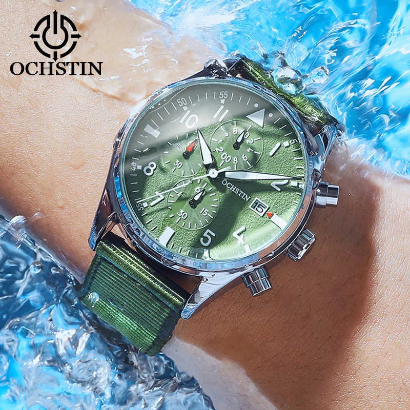 Ochstin Sports Men's Watches for Man Top Brand Luksusowy pilot na nadgarstki Watchen Waterproof Original Quartz Chronograph Clock T236X