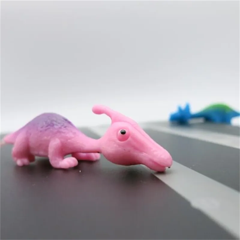 Capsule Small Mini Vending Funny Playful Catapult Flying Squeeze Dino Soft Plastic TPR Slings Dinosaur Toy toys for kids 2021272t1318382