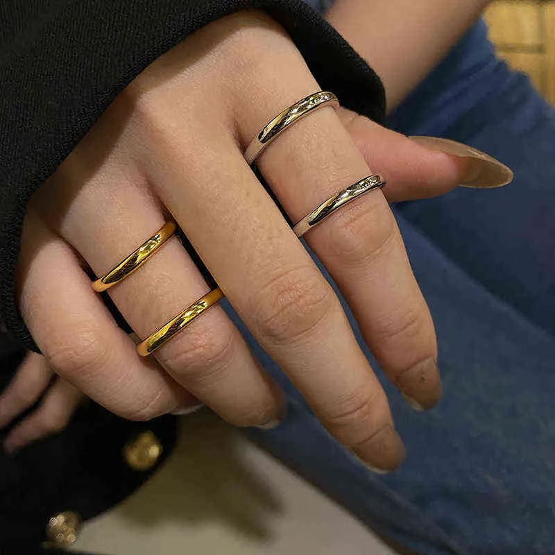 Todorova nouvelle mode Simple Double couche ouverture anneaux réglables pour les femmes Couples à la mode géométrique fête bijoux cadeaux G1125