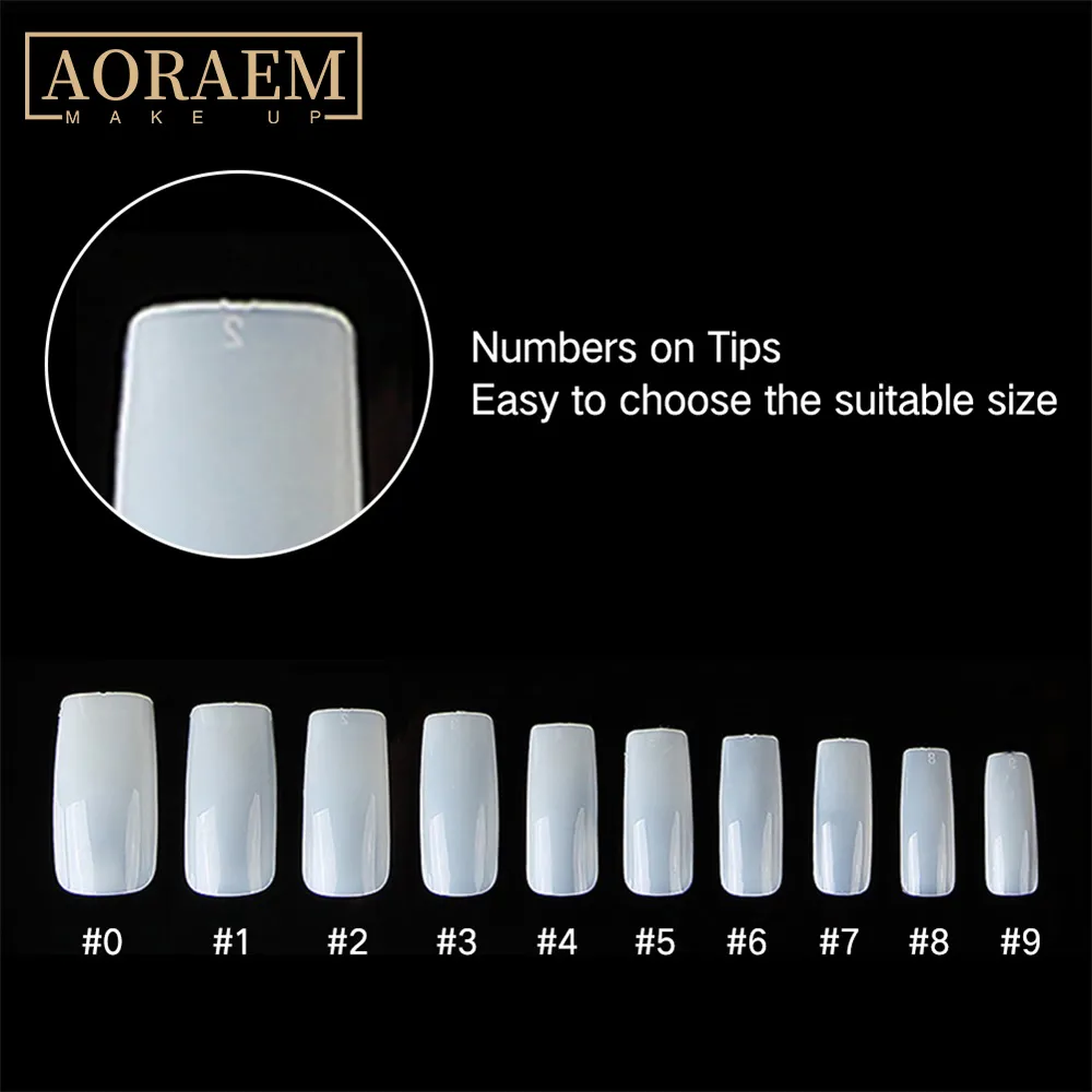 AORAEM French False Tip Box Fake Full Cover Transparent for Manicure s Tips Decoration Extension Nail Art