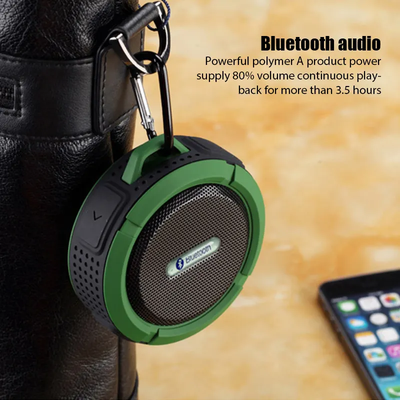 C6 Tragbarer Bluetooth-Lautsprecher im Freien mit Absaugung oder Sound für Mobiltelefone, Auto-Subwoofer, Dusche, kleiner Mini-wasserdichter Lautsprecher2203072
