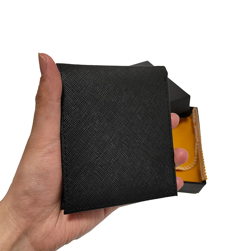 Leather wallet Mens card holder Portable handbag Thin 8-slot cash clip German craftsmanship red inner layer Folding coin storage b219n