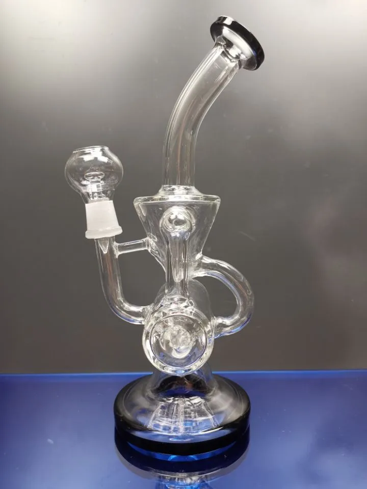 Triangle Glass Bong Recycler Heady Oil Rigs unika dab riggar Vattenrör Bägare rökrör 14,4 mm Joint Zeusartshop