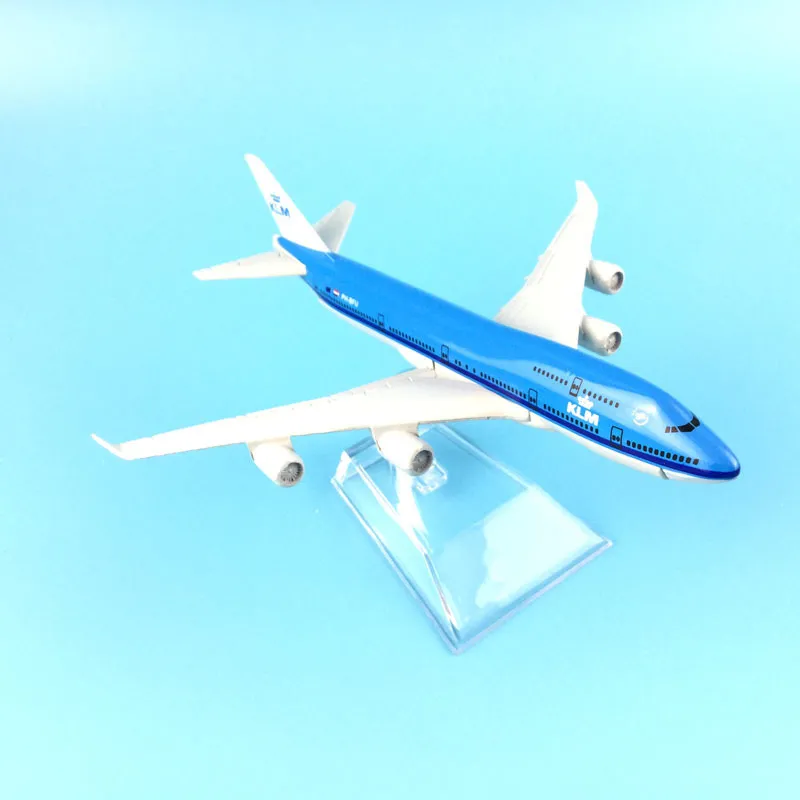 Modello di aeromobile Boeing 747 Royal Dutch da 16 cm, 1:400 in metallo pressofuso, giocattolo, regali